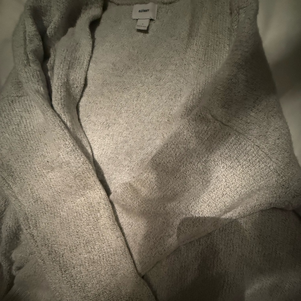 Size Large Old Navy Grey Longline Open-Front Sweater